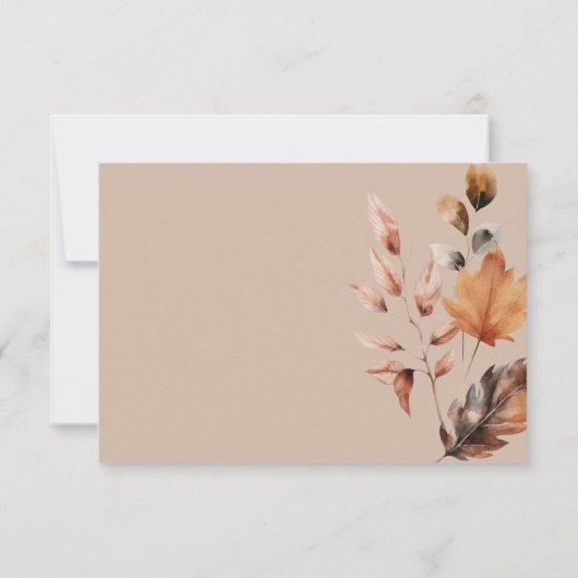 QR-Code für rustikale Tancreme & Brown Fall Floral RSVP Karte (Rückseite)