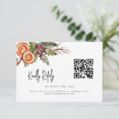 QR-Code für rustikale Weihnachtsszeiten RSVP Karte (Stehend Vorderseite)