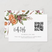 QR-Code für rustikale Weihnachtsszeiten RSVP Karte (Vorne/Hinten)