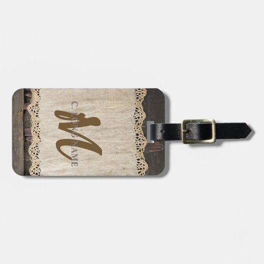 QR-Code für rustikales Charm Burlap & Lace Stall Gepäckanhänger (Vorderseite horizontal)