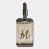 QR-Code für rustikales Charm Burlap & Lace Stall Gepäckanhänger (Vorderseite vertikal)