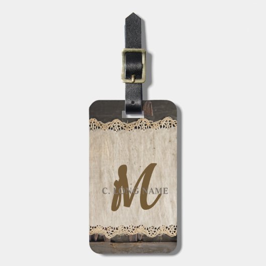 QR-Code für rustikales Charm Burlap & Lace Stall Gepäckanhänger (Vorderseite vertikal)