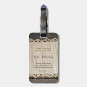 QR-Code für rustikales Charm Burlap & Lace Stall Gepäckanhänger (Rückseite vertikal)