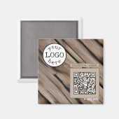 QR-Code für rustikales Holz in Unternehmen Magnet (Vorderseite/Rückseite)