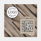 QR-Code für rustikales Holz in Unternehmen Magnet (Vorne)