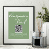 QR-Code für Sage Green Wedding Honeymoon Poster
