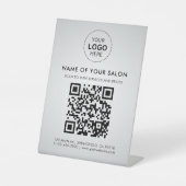 QR-Code für Salon Business und Logo Sockelschild (Vorderseite)