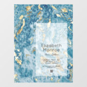 QR-Code für Salon mit blauem Goldmarmor Fensteraufkleber (Blatt)