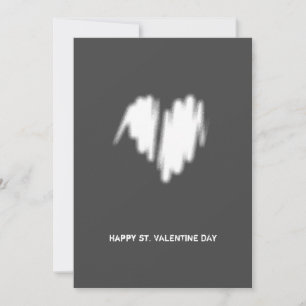 QR-Code für sauberes monochromes modernes Weißherz Feiertagskarte