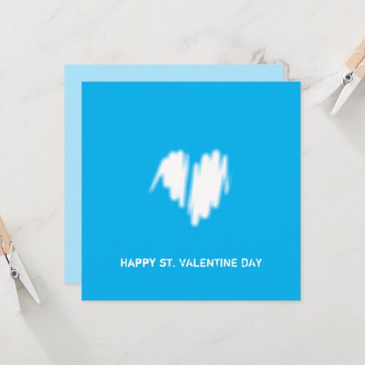 QR-Code für sauberes monochromes modernes Weißherz Karte (Vorderseite/Rückseite Beispiel)