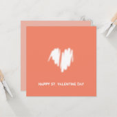 QR-Code für sauberes monochromes modernes Weißherz Karte (Vorderseite/Rückseite Beispiel)