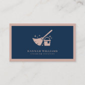 QR-Code für Säuberungsdienste mit Navy und Blush P Visitenkarte (Vorderseite)