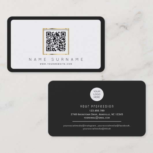 QR-Code für Scanner beruflich oder persönlich Visitenkarte (Vorne/Hinten)