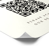 QR-Code für Schwarz-Ecru-Monogramm-Hochzeitszeiche Poster (Ecke)