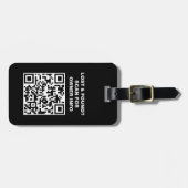 QR-Code für Schwarz und Weiß Gepäckanhänger (Vorderseite horizontal)