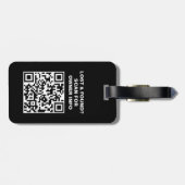 QR-Code für Schwarz und Weiß Gepäckanhänger (Rückseite horizontal)