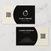 QR-Code für Schwarz und Weiß Visitenkarte (Vorne/Hinten)