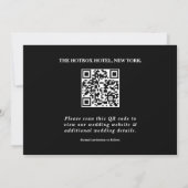 QR-Code für Schwarz-Weiß-Foto Elegante Hochzeit Save The Date (Rückseite)