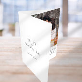 QR-Code für Schwarz-Weiß-Foto-Hochzeit Dreifach Gefaltete Einladung