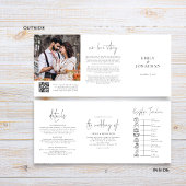 QR-Code für Schwarz-Weiß-Foto-Hochzeit Dreifach Gefaltete Einladung