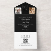 QR-Code für Schwarz-Weiß-Monogramm-Hochzeiten All In One Einladung (Innen Boden)