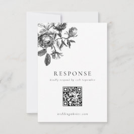 QR-Code für Schwarz-Weiß-Toile RSVP Karte