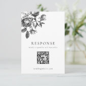 QR-Code für Schwarz-Weiß-Toile RSVP Karte (Stehend Vorderseite)