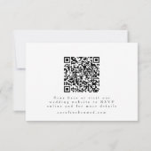 QR-Code für Schwarz-weiße Hauptmahlzeiten RSVP Karte (Rückseite)