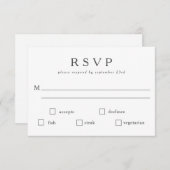 QR-Code für Schwarz-weiße Hauptmahlzeiten RSVP Karte (Vorne/Hinten)