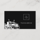 QR-Code für Schwarz-weiße Transportfahrzeuge Visitenkarte (Vorderseite)