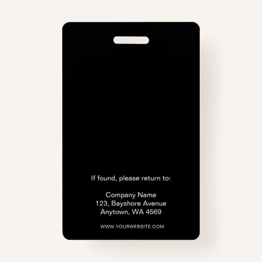 QR-Code für Schwarz-weiße Unternehmen Ausweis (Rückseite)