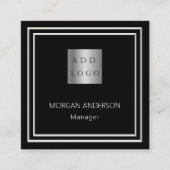 QR-Code für Schwarz-weißes Foto Quadratische Visitenkarte (Vorderseite)