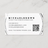 QR-Code für Schwarz-weißes Hühnchen Visitenkarte (Rückseite)