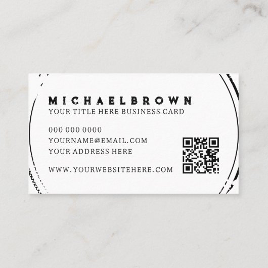 QR-Code für Schwarz-weißes Hühnchen Visitenkarte (Rückseite)