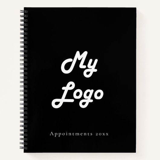 QR-Code für Schwarz-weißes Logo Notizblock (Vorderseite)