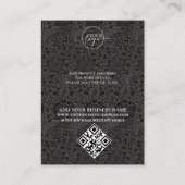 QR-Code für Schwarze Blume-Logos Necklace Earring  Visitenkarte (Rückseite)