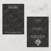 QR-Code für Schwarze Blume-Logos Necklace Earring  Visitenkarte (Vorne/Hinten)