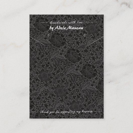 QR-Code für Schwarze Blume-Logos Necklace Earring  Visitenkarte (Vorderseite)