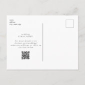 QR-Code für Schwarze Einfachheit Save the Date Postkarte (Rückseite)