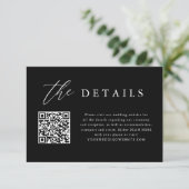 QR-Code für Schwarze Kalligrafie - Hochzeitdetails Begleitkarte (Stehend Vorderseite)