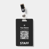 Qr-Code für schwarze Mitarbeiter, Bar-Code, Logo,  Ausweis (Vorderseite mit Clip)
