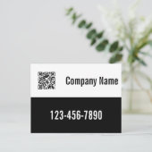 QR-Code für schwarze und weiße Vorlagen Postkarte (Stehend Vorderseite)
