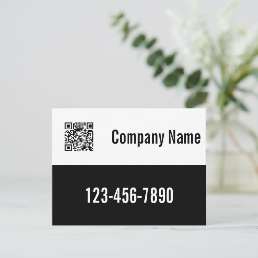 QR-Code für schwarze und weiße Vorlagen Postkarte (Stehend Vorderseite)