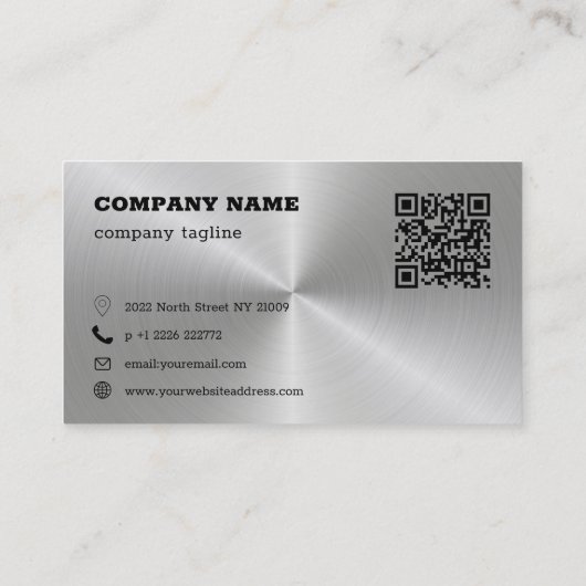 QR-Code für schwarzen Metallsilber Visitenkarte (Rückseite)