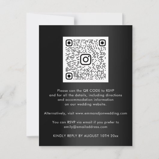 QR-Code für schwarzen Silber, graue Grenze, Glitze (Rückseite)