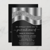 QR-Code für schwarzen Silber, graue Grenze, Glitze (Vorne/Hinten)