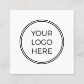 QR-Code für Schwarzes Logo Quadratische Visitenkarte (Rückseite)