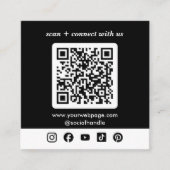 QR-Code für Schwarzes Logo Quadratische Visitenkarte (Vorderseite)