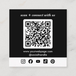 QR-Code für Schwarzes Logo Quadratische Visitenkarte
