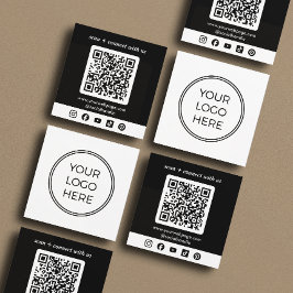 QR-Code für Schwarzes Logo Quadratische Visitenkarte